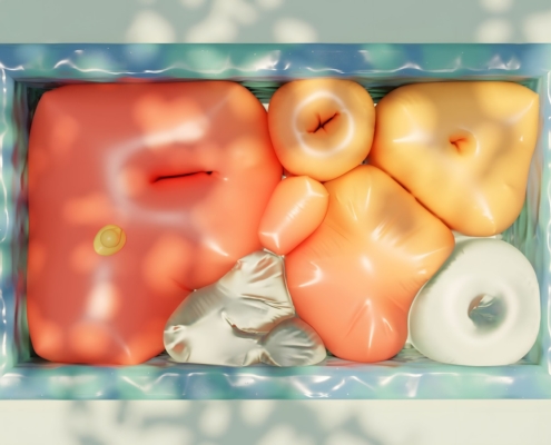 A box of doughnuts with the letter f in it