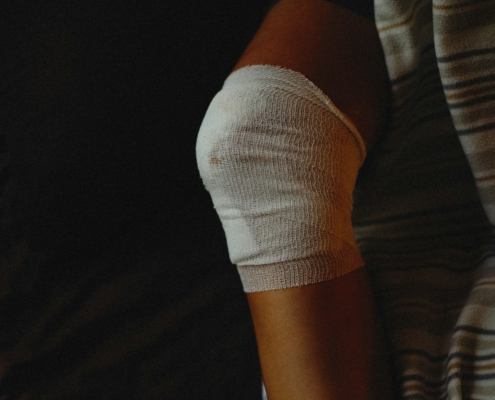 a person wearing a striped shirt