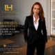 Professional woman in a black suit stands in a studio; French headline about abdominal breathing: 'Respiration Abdominale: La base pour calmer le corps et l'esprit'